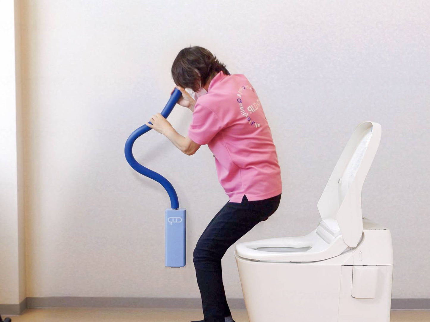 東海技研工業ラ・クリップトイレ用 ブルー 右壁取付用