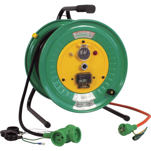 NICHIDO 전공 드럼 옥외형 깜짝 릴 누전 보호 전용 차단기 부착 30m RBW-EB30S 1대