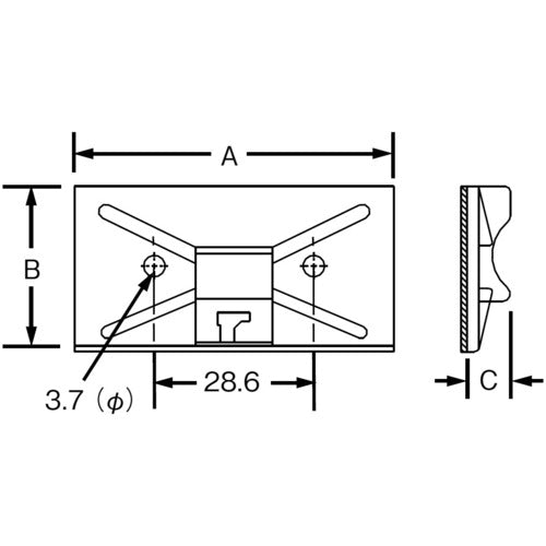PANDUIT マウントベース型 結束バンドスナップイン固定具 シロ 100個入 SMS-A-C 1 袋