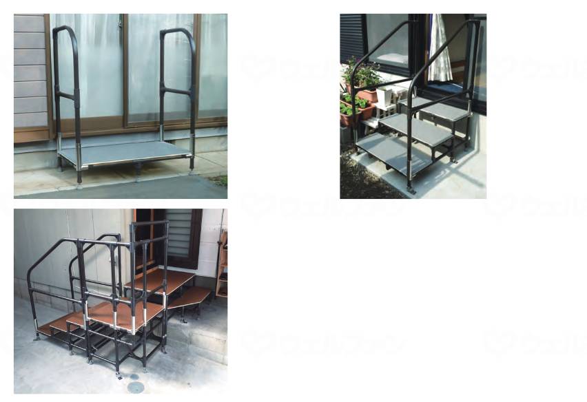 Yazaki Kako Handrail Step Platform Unit Type 2 Steps Handrail: Gray Mat: Gray