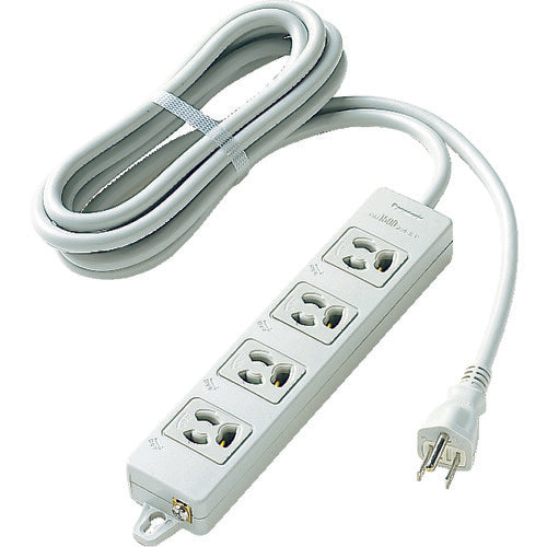 Panasonic OA 탭 접지 15A 탈락형 4개구 3m코드 부착 그레이 WCH2434HP 1개