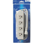 Panasonic OA 탭 접지 15A 탈락형 4개구 5m코드 부착 그레이 WCH2454HP 1개