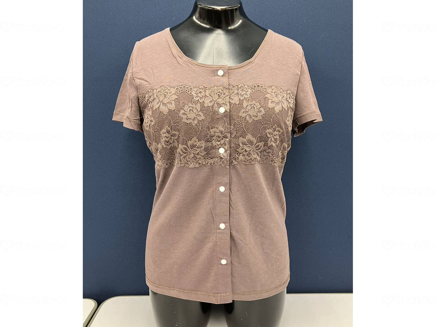 kuraimu French front open bust lace cup dress brown L