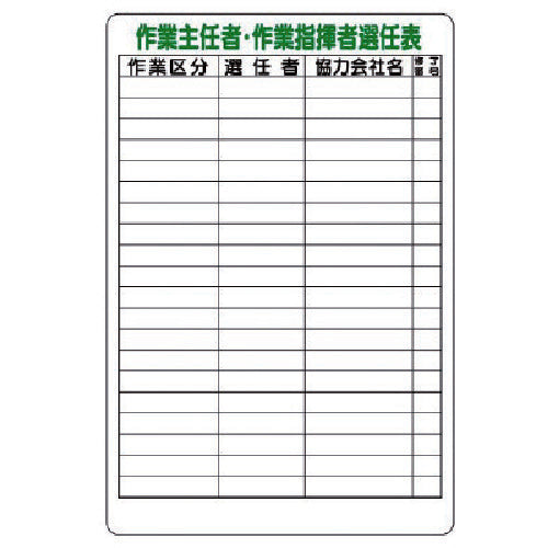 유닛 작업 주임자·작업 지휘자 선임표 317-48 1장