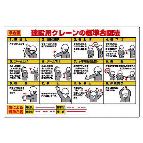 Unit Slinging Signs Standard Signals for Construction Cranes 327-33 1 sheet