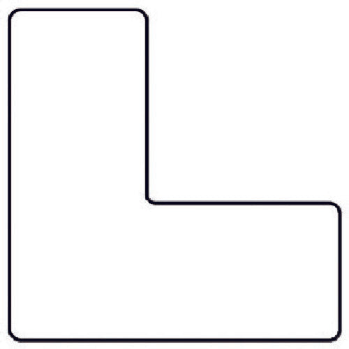 ユニット 置場表示ステッカー L型 白・PVCステッカー・120X120X50幅 819-66 1 組