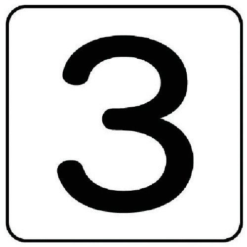 Unit Plumbing Sticker Number 3 (Large) Aluminum 80 x 80 10 Sheets AS.24.3L 1 Set