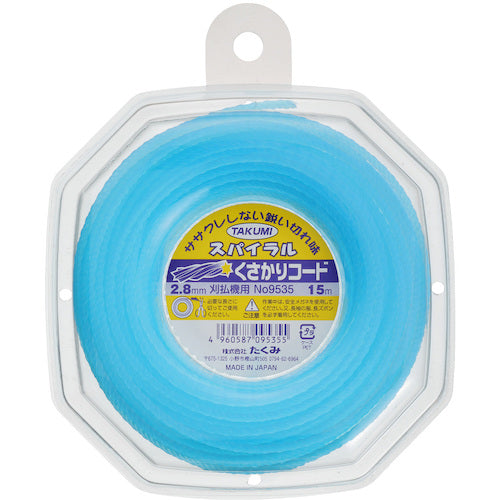 타쿠미 나일론 코드 “쿠사카리 코드 나선 2.8mm×15m” 9535 1개