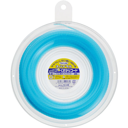 たくみ ナイロンコード “くさかりコード スパイラル 2.8mm×30m” 9536 1 個
