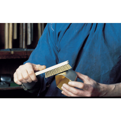 LESSMANN 木柄真鍮4行ブラシ 126411 1 本