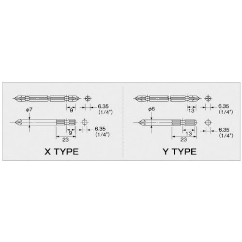 NPK 임팩트 드라이버 6~8mm용 스트레이트 비트 X타입 20219 ND-6HS(X) 1대