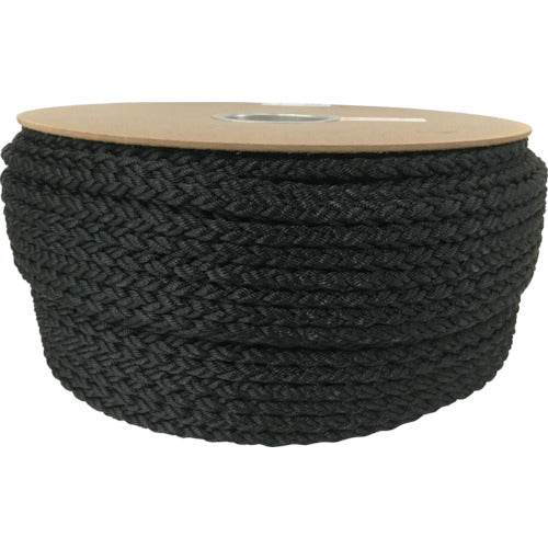 ユタカメイク ポリエステルクロス係留ドラム巻 12φ×100m 黒 PRD-61 1 巻