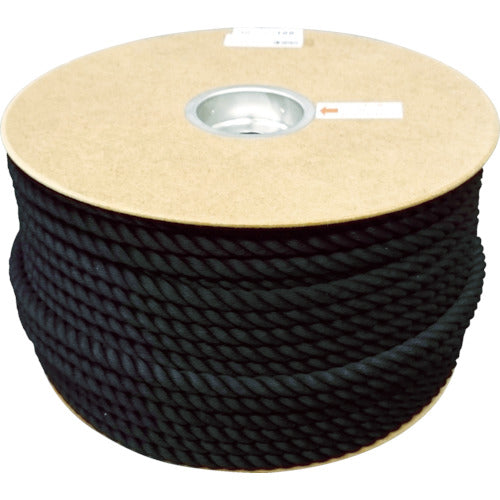Yutakamake Polyester Rope Drum Roll 12φ x 100m Black PRS-61 1 Roll