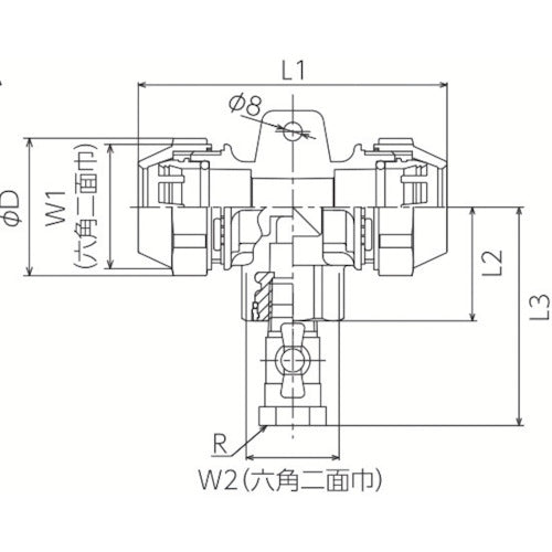 TBC ライトエアー バルブ付メスチーズ AIR25-FTV 1 個