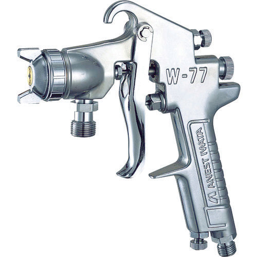 Anest Iwata Medium-sized spray gun, pressure-feed type, nozzle diameter Φ1.2, air consumption 430L/min, W-77-0, 1 unit