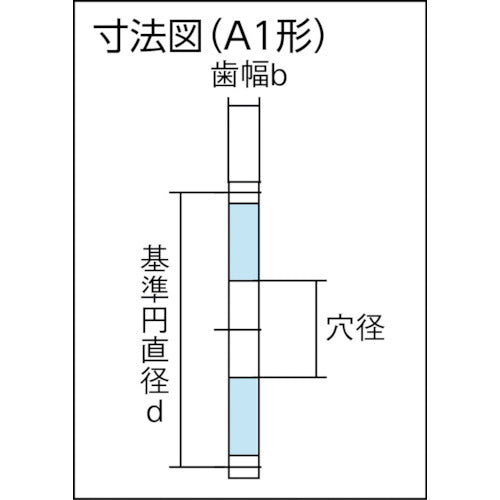KG S45C平歯車 S50B70A−0208 モジュール0.5 圧力角20度(並歯) 黄銅 A1形 S50B70A-0208 1 個