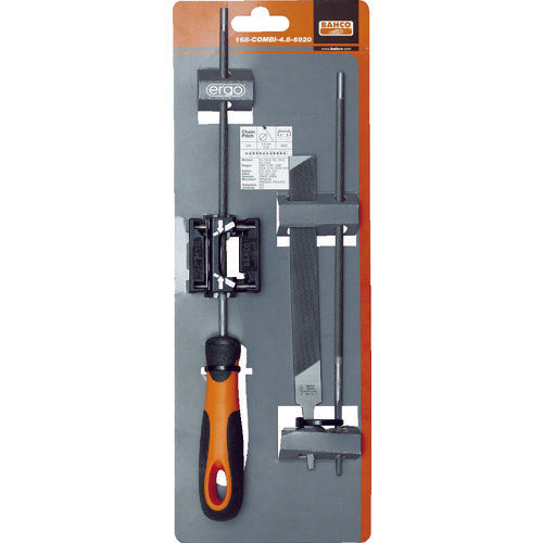 バーコ エルゴ チェンソーヤスリセット 刃長200mm 刃幅4mm ガイド付き 168-COMBI-4.0-6922 1 S