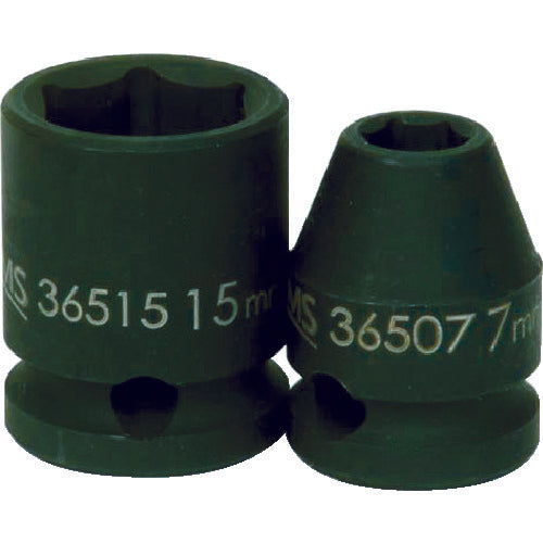 WILLIAMS インパクト用ソケット ショート 3/8 6角 対辺寸法7×全長25mm JHW36507 1 個