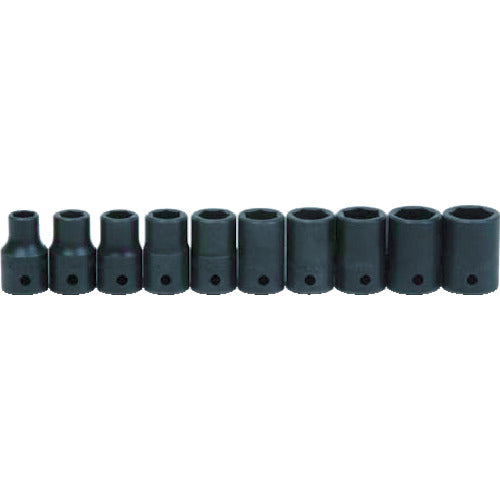 WILLIAMS Impact Socket Set 1/2 Deep Hexagon 10pcs JHWMS1410HRC 1 S