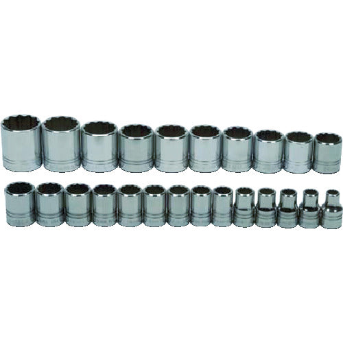 WILLIAMS 1/2 Drive Socket Set 12-point 24 pieces JHWMSS-24RC 1 S