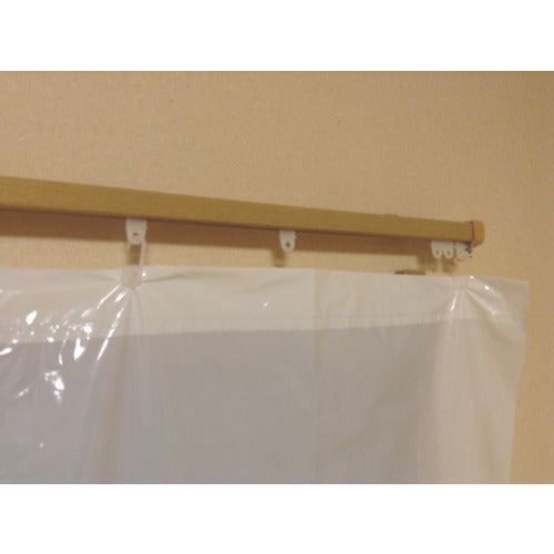 ワニ印 日除けカーテン ポリエチレン製 乳白 幅2m×長さ1.95m(10枚入) 004411 1 袋