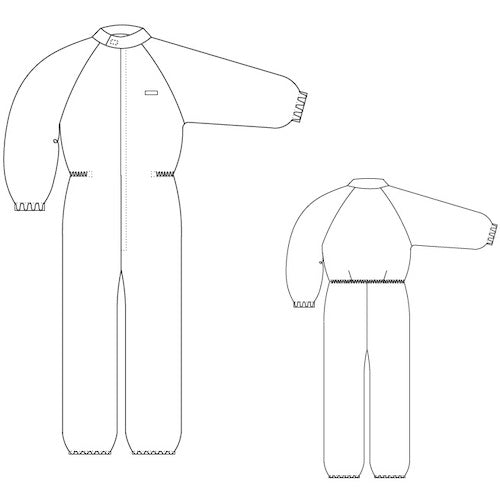 GOLDWIN クリーンルーム用ウェア フロントファスナーワンピース ホワイト S PP1410-W-S 1 着