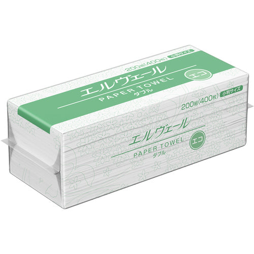 Elleair Elveil Paper Towel Eco Double 200 Pairs 400 Sheets Oval 703364 1 CS