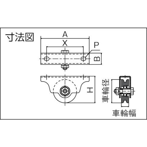 DAIKEN ステンレス製重量戸車 車径Φ90 FS-90V 1 個