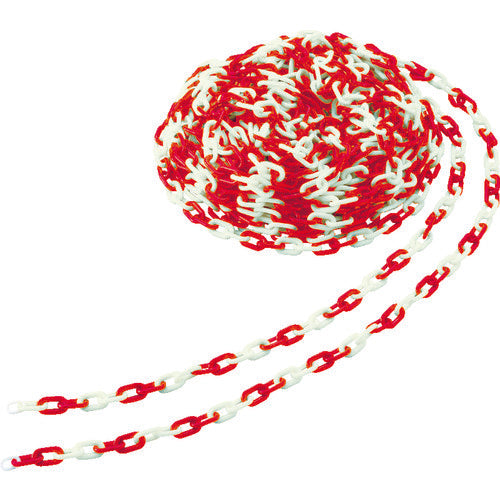 TRUSCO Plastic Chain 6mm x 30m Red/White TPC-6RW 1 Roll