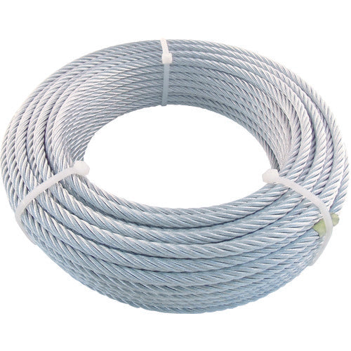 TRUSCO JIS規格品メッキ付ワイヤロープ (6X19)Φ6mmX10m JWM-6S10 1 巻