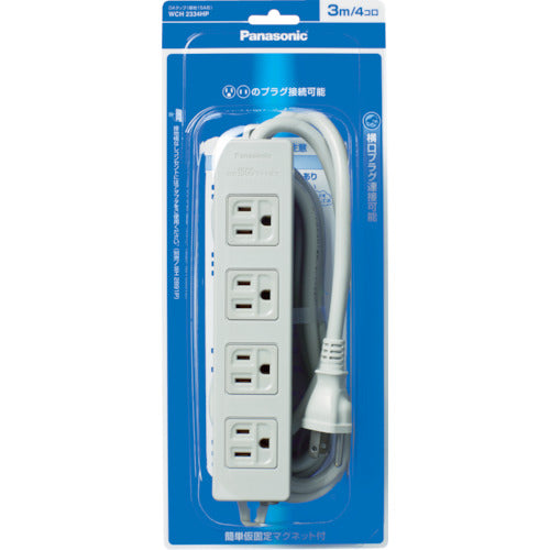 Panasonic OA 탭 접지 15A형 4코 입 5m 코드 부착 WCH2354HP 1개