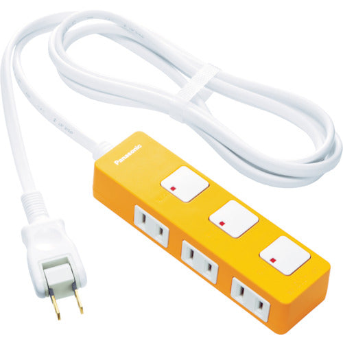 Panasonic Extension Cord The Tap Z 3 Outlets 2m Cord Orange WHS2523JP 1 pc