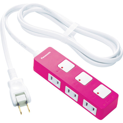 Panasonic Extension Cord The Tap Z 3 Outlets with 2m Cord Pink WHS2523NP 1 pc