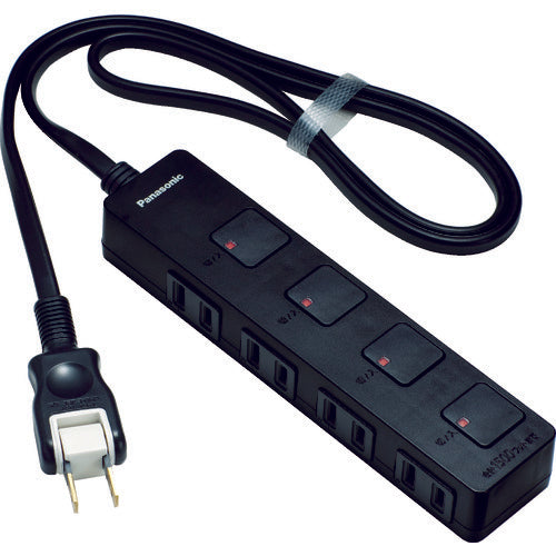 Panasonic Extension Cord The Tap Z 4 Outlets with 2m Cord Black WHS2524BP 1 pc