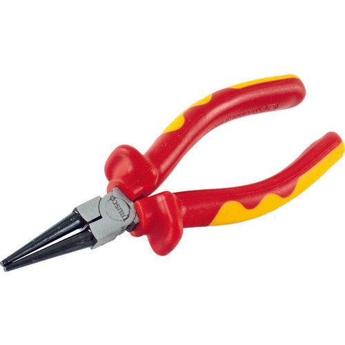 TRUSCO 絶縁ラウンドノーズプライヤー 160mm TZSRP-160 1 丁