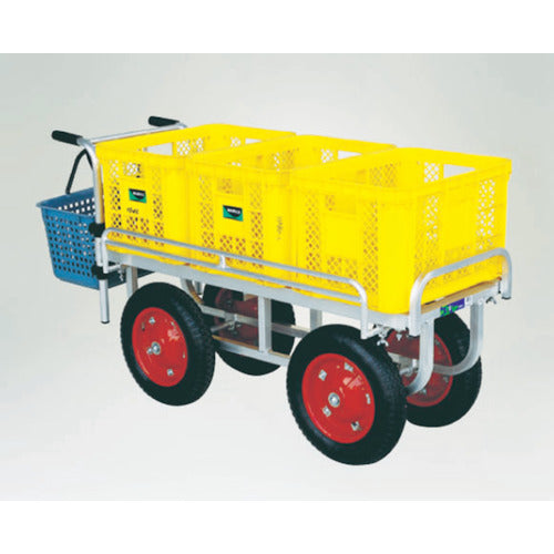 HARAX 알루미늄제 운반차 아이나호 13×3N 노펑크 타이어 적재면 1100~1250×420~620mm CH-1334N 1대