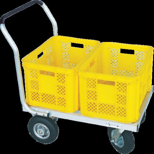 HARAX アルミ製運搬車 愛菜号 250−4エアー入タイヤ2輪自在タイプ 積載面750×535mm CHJ-700 1 台