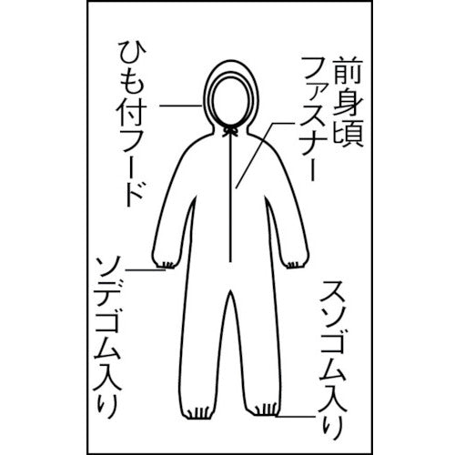 TRUSCO 不織布使い捨て保護服 Sサイズ ブルー TPC-S-B 1 着