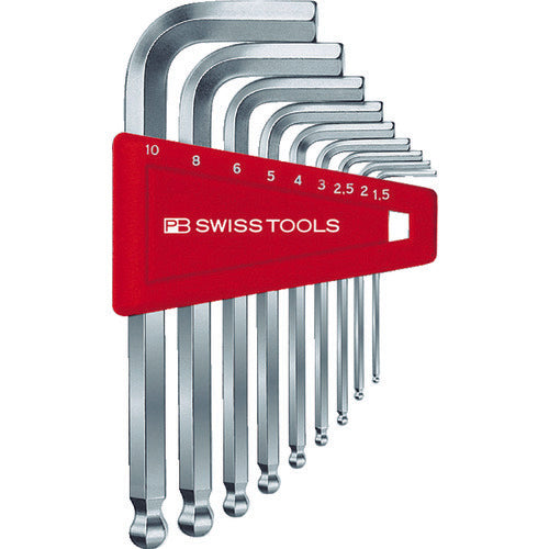 PB Swiss Tools Ball Head Hexagonal Wrench Set 9 Pieces (Blister Pack) 212H-10CN 1 S