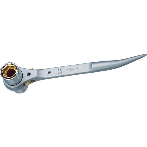 슈퍼 알루미늄제 4 사이즈 래칫 렌치 쇼트 타입 이너 소켓:17, 19 아우터 소켓:21, 24 SRF3A 1 정