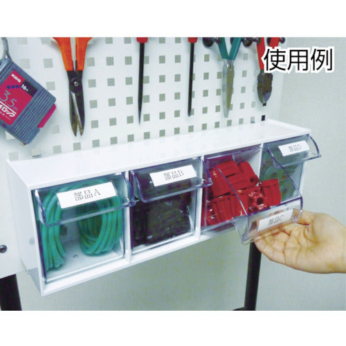 TRUSCO Desktop Clear Pocket Stand Set CPB-4X4 Tiers with Fixing Brackets CPB-4SK 1 S