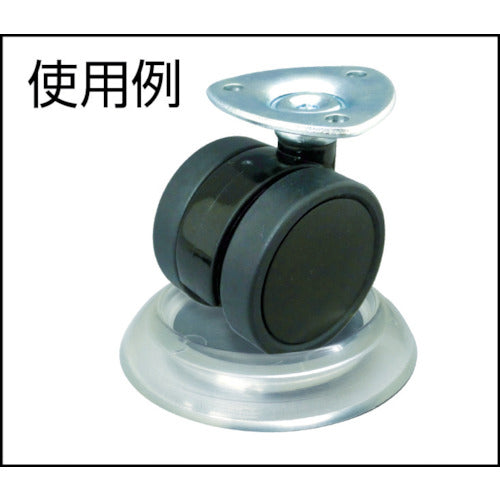 TRUSCO キャスタ−用受け皿 ゴム付 64MM 透明 TUR630-TM 1 個