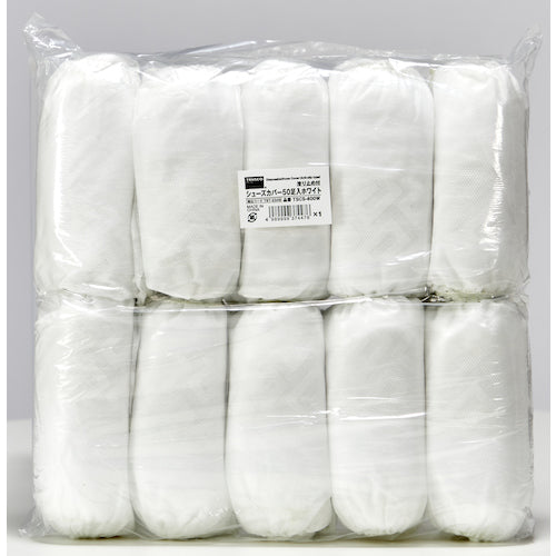 TRUSCO 슈즈 커버 50 발입 화이트 미끄럼 방지 부착 TSCS-400 W 1 봉지