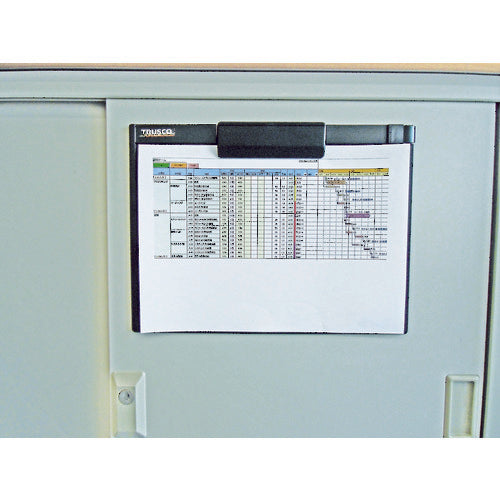 TRUSCO ペンホルダー付クリップボード(マグネット付) A4横 黒 TCBM-A4S-BK 1 枚