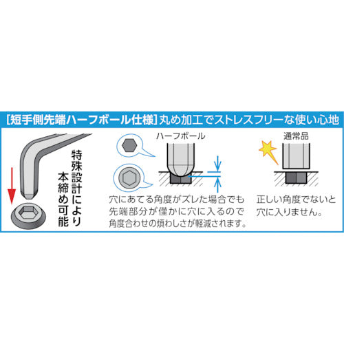TRUSCO 하프볼 육각봉 렌치 10.0mm THBR-100 1개