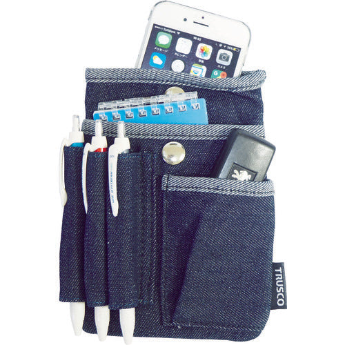 TRUSCO Denim Flat Case with Lid, Blue, TDC-F201, 1 pc