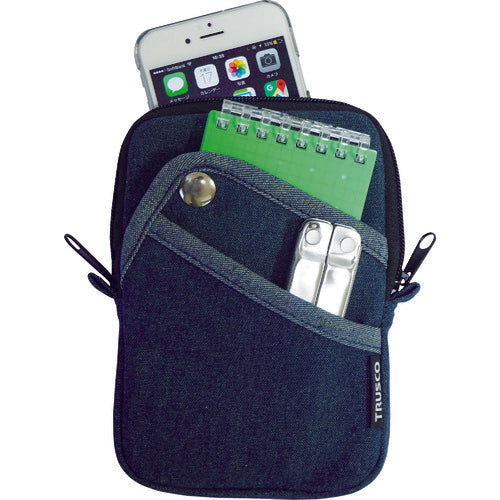 TRUSCO Denim Compact Case 3 Pockets Black TDC-K104 1 pc