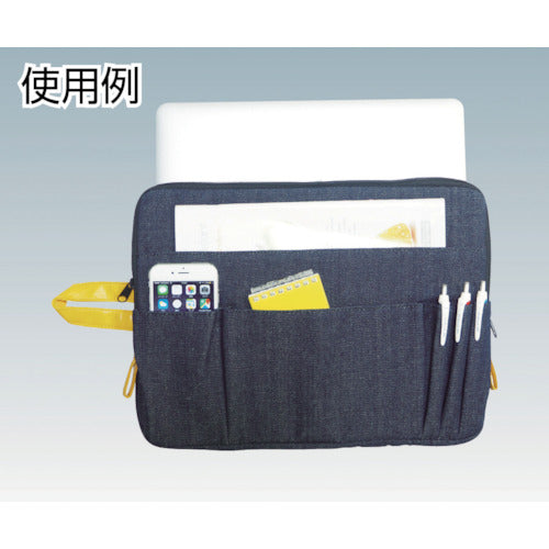 TRUSCO デニムPCケース カバータイプ ブラック TDC-P102 1 個