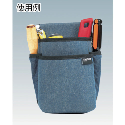 TRUSCO Denim Waist Bag, Medium, 3 Tiers, Blue, TDC-T102, 1 pc