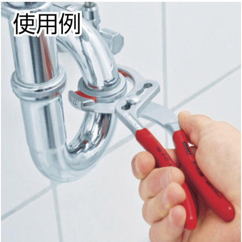 KNIPEX 250mm パイププライヤー(プラスチックジョー) メッキ 8113-250SB 1 丁